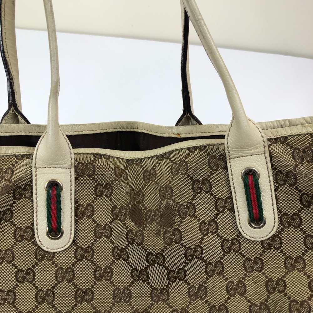 Gucci Beige and Brown GG Pattern Tote - Picture 7 of 15